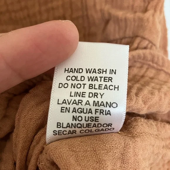 Entro Tan Blouse with Geometric Accents - Picture 5 of 8